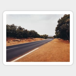 Man Walking Along Empty Road Sticker